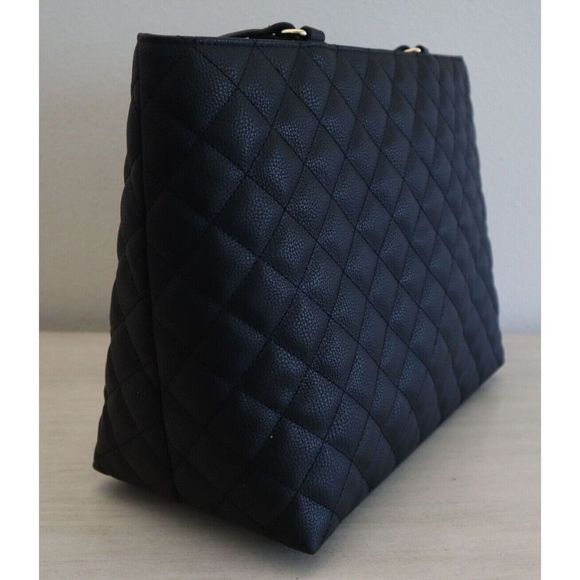 Tommy Hilfiger 69J8162 001 Women's Large Black Quilted Shoulder Tote Bag - Picture 6 of 8